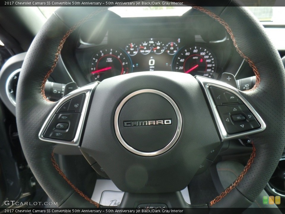 50th Anniversary Jet Black/Dark Gray Interior Steering Wheel for the 2017 Chevrolet Camaro SS Convertible 50th Anniversary #116620295