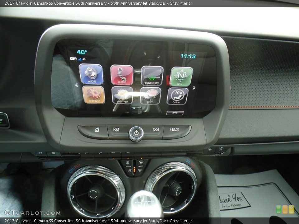 50th Anniversary Jet Black/Dark Gray Interior Controls for the 2017 Chevrolet Camaro SS Convertible 50th Anniversary #116620427