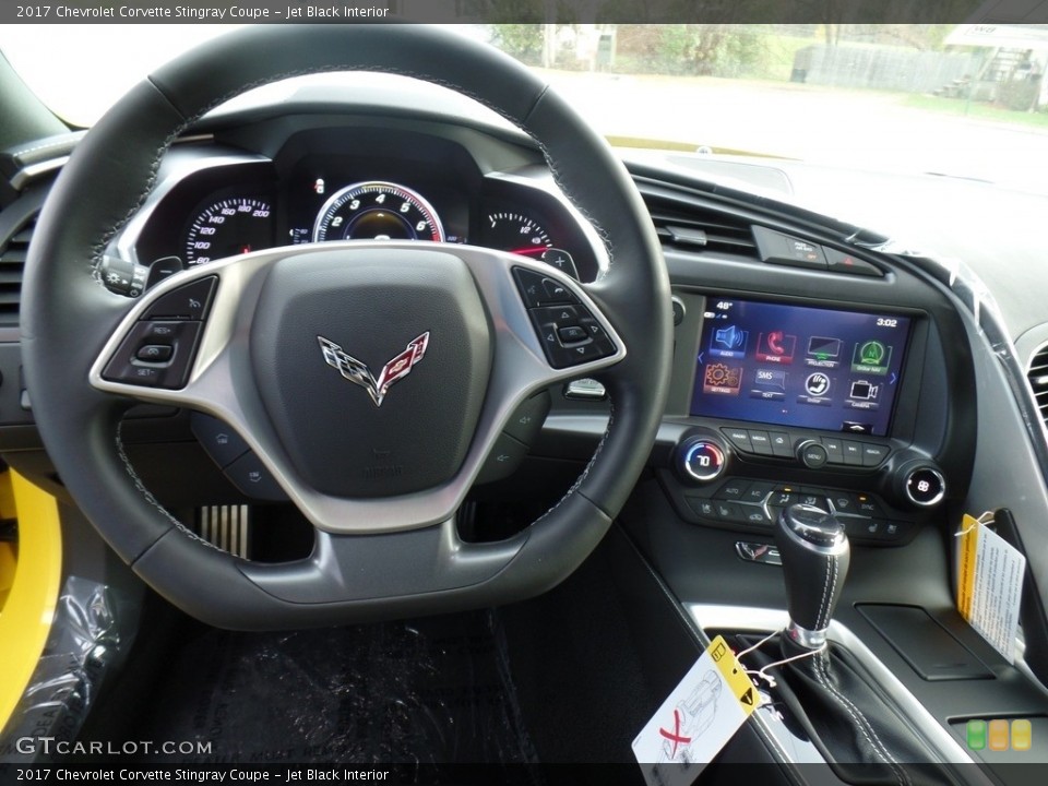 Jet Black Interior Steering Wheel for the 2017 Chevrolet Corvette Stingray Coupe #116621777