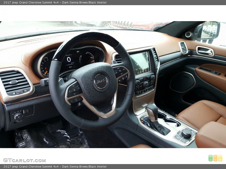 Dark Sienna Brown/Black Interior Dashboard for the 2017 Jeep Grand Cherokee Summit 4x4 #116640791