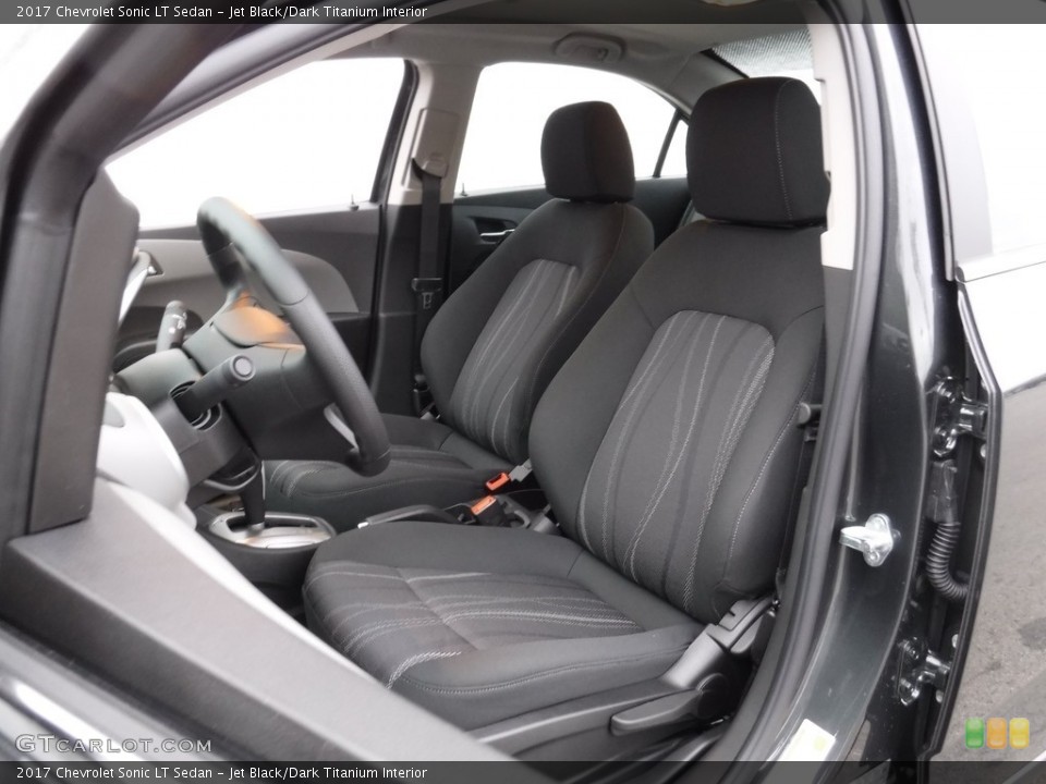 Jet Black/Dark Titanium Interior Front Seat for the 2017 Chevrolet Sonic LT Sedan #116647450