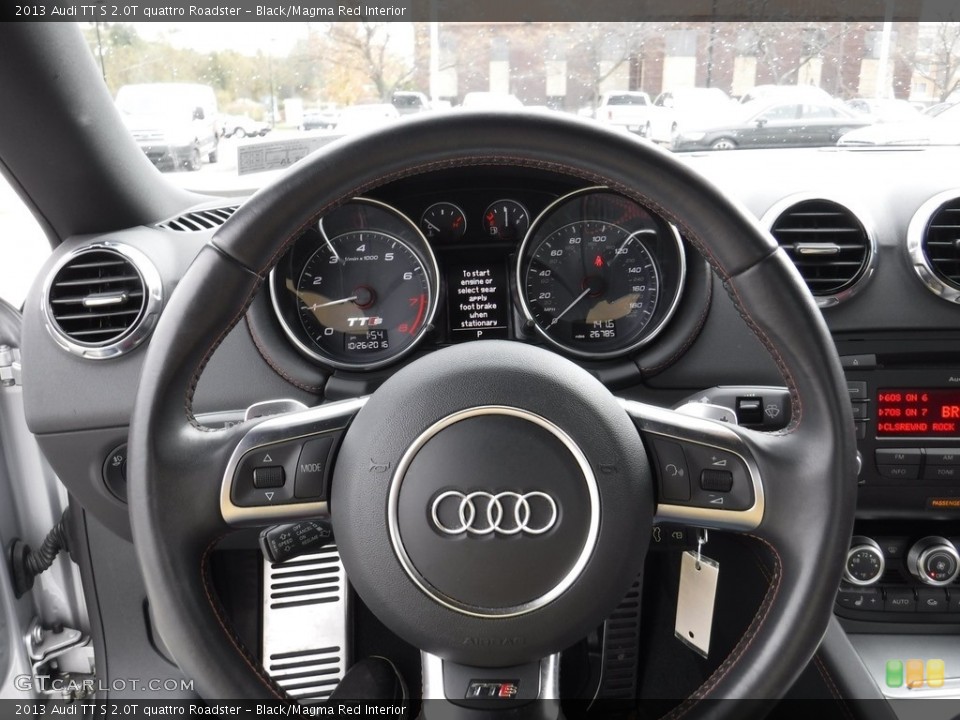 Black/Magma Red Interior Steering Wheel for the 2013 Audi TT S 2.0T quattro Roadster #116648444