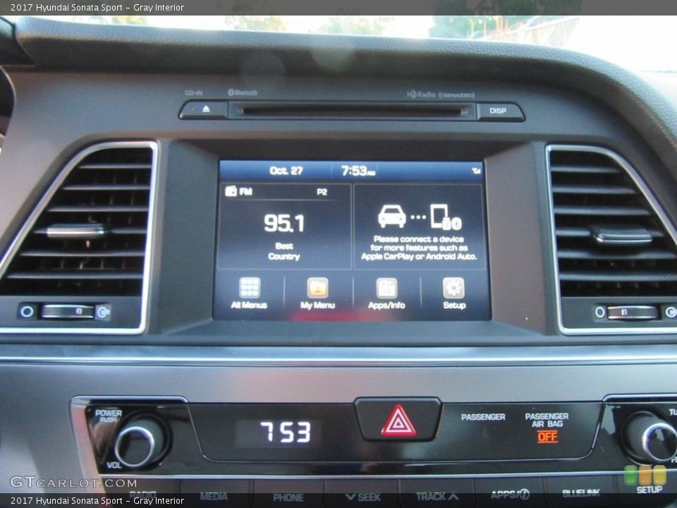 Gray Interior Controls for the 2017 Hyundai Sonata Sport #116657069
