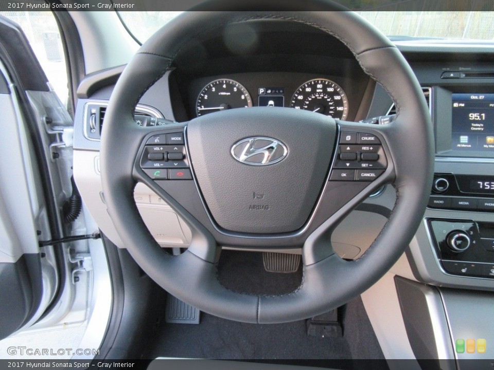 Gray Interior Steering Wheel for the 2017 Hyundai Sonata Sport #116657189