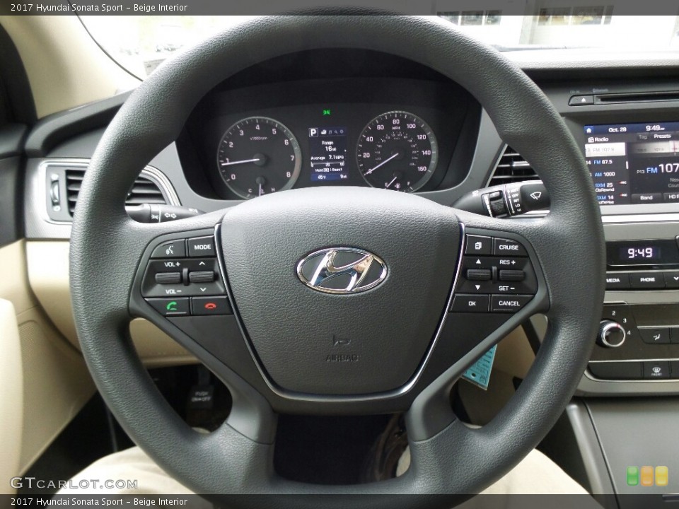 Beige Interior Steering Wheel for the 2017 Hyundai Sonata Sport #116686812