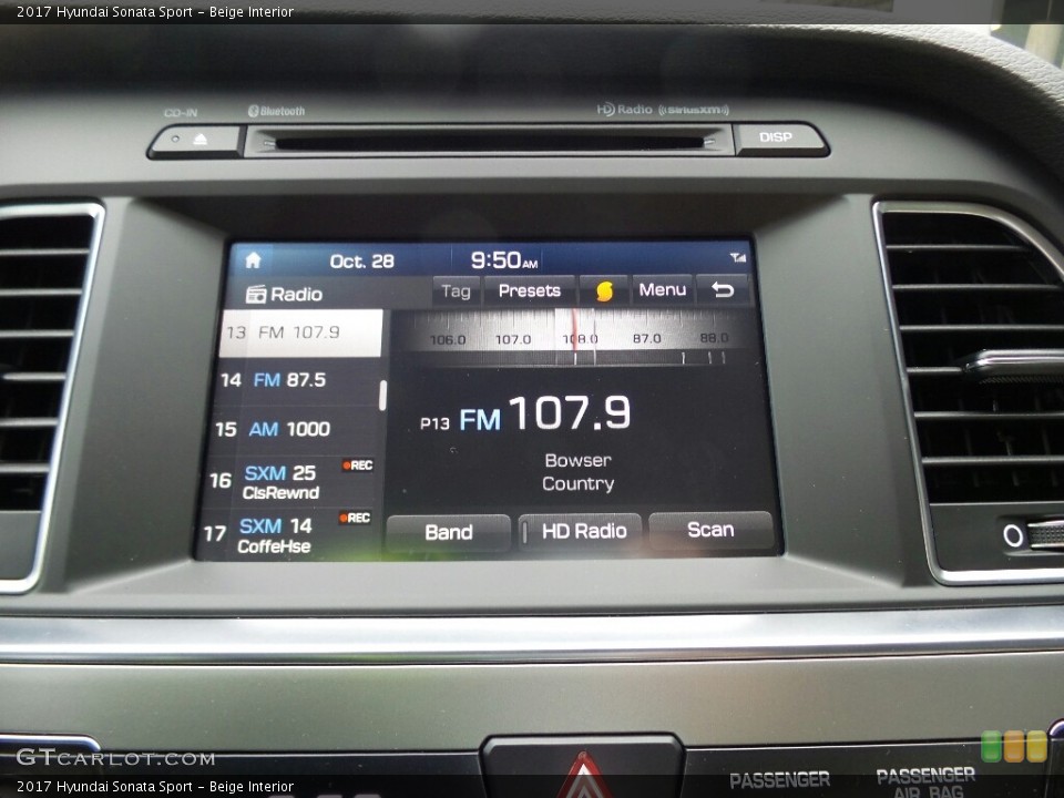 Beige Interior Audio System for the 2017 Hyundai Sonata Sport #116687016