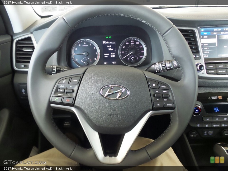 Black Interior Steering Wheel for the 2017 Hyundai Tucson Limited AWD #116689152