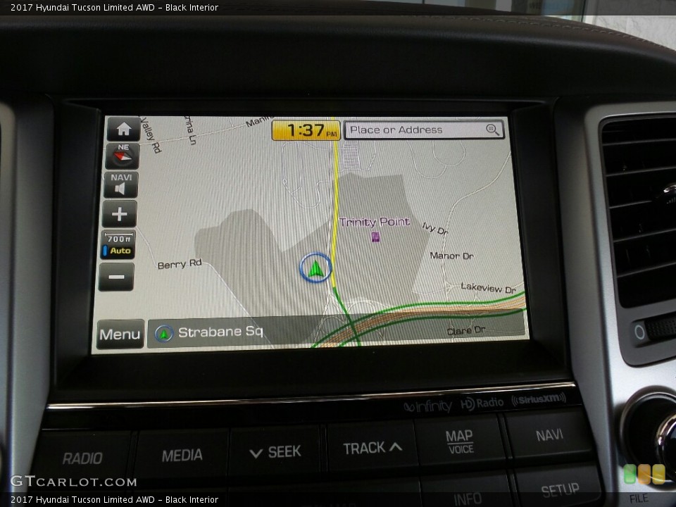 Black Interior Navigation for the 2017 Hyundai Tucson Limited AWD #116689368