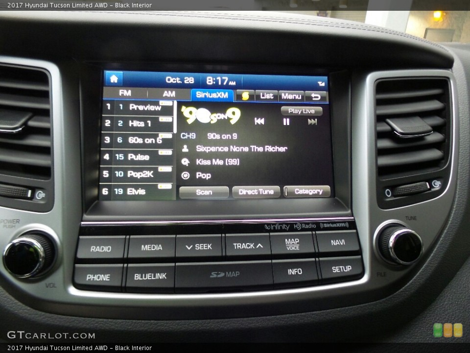Black Interior Controls for the 2017 Hyundai Tucson Limited AWD #116692080