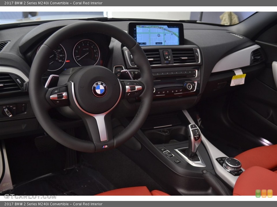 Coral Red Interior Dashboard for the 2017 BMW 2 Series M240i Convertible #116697018