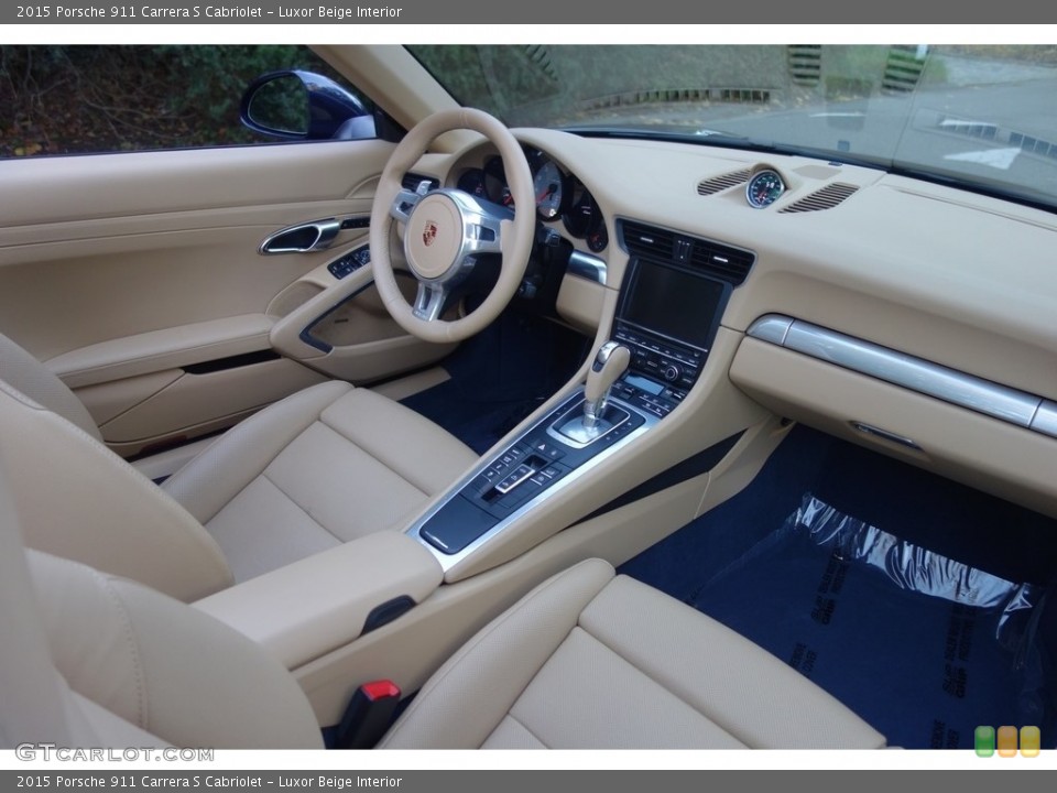 Luxor Beige Interior Dashboard for the 2015 Porsche 911 Carrera S Cabriolet #116697198