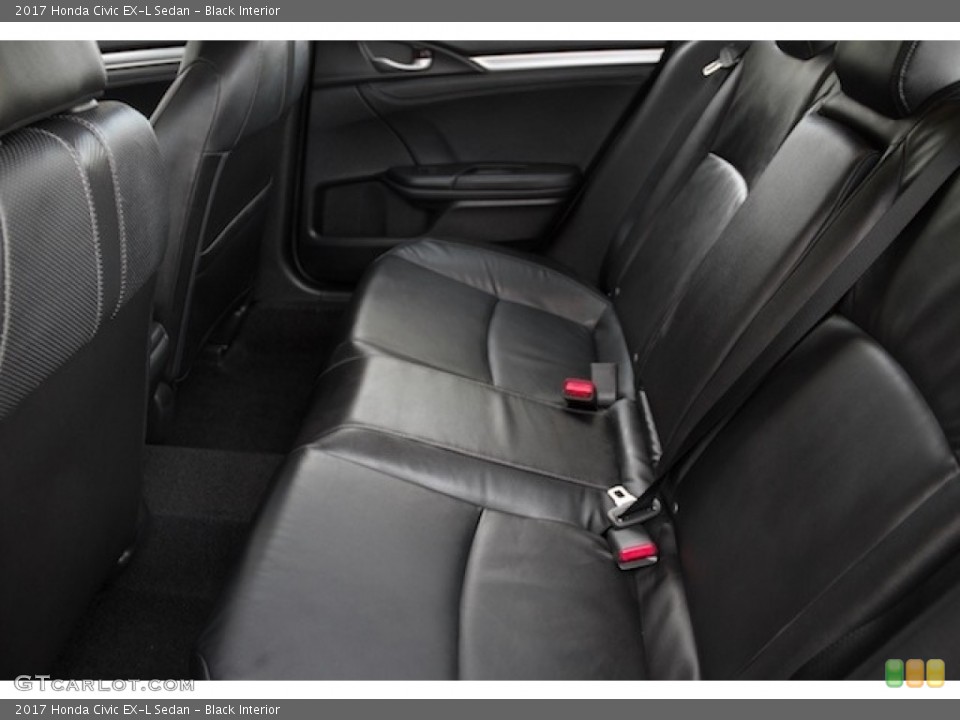Black Interior Rear Seat for the 2017 Honda Civic EX-L Sedan #116708202