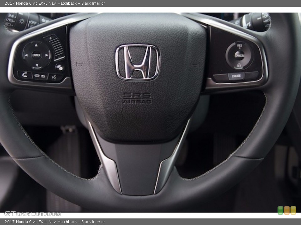 Black Interior Steering Wheel for the 2017 Honda Civic EX-L Navi Hatchback #116732043
