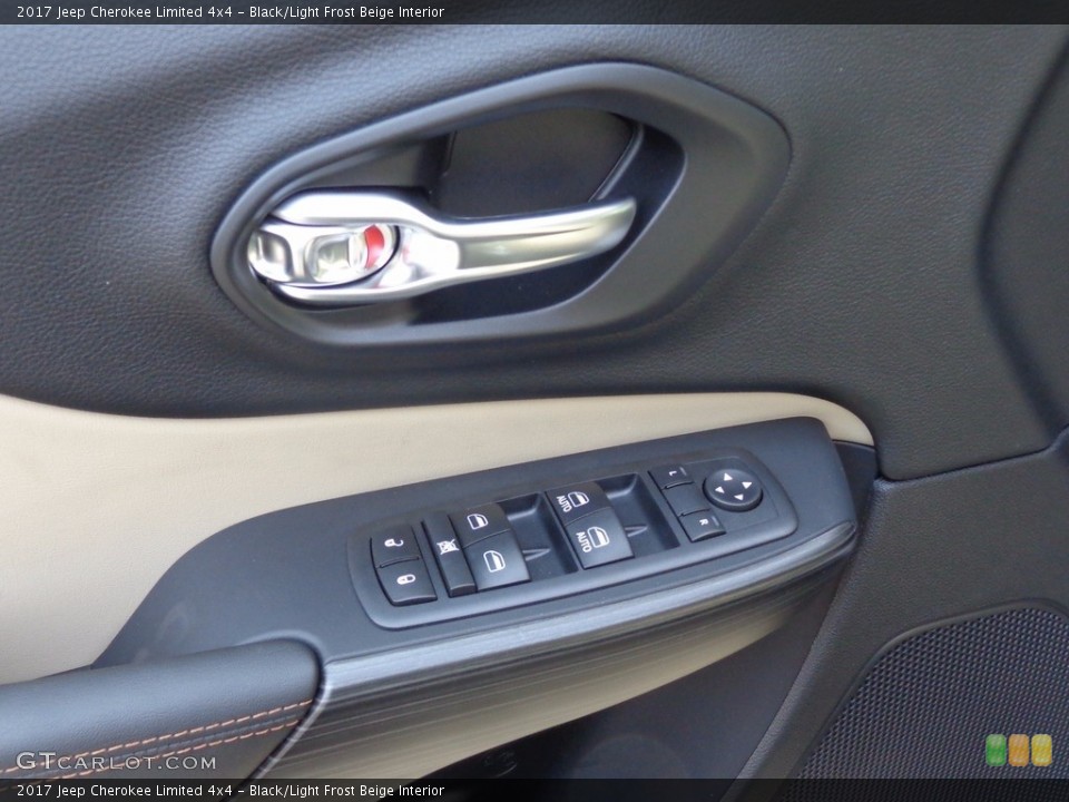 Black/Light Frost Beige Interior Controls for the 2017 Jeep Cherokee Limited 4x4 #116735872