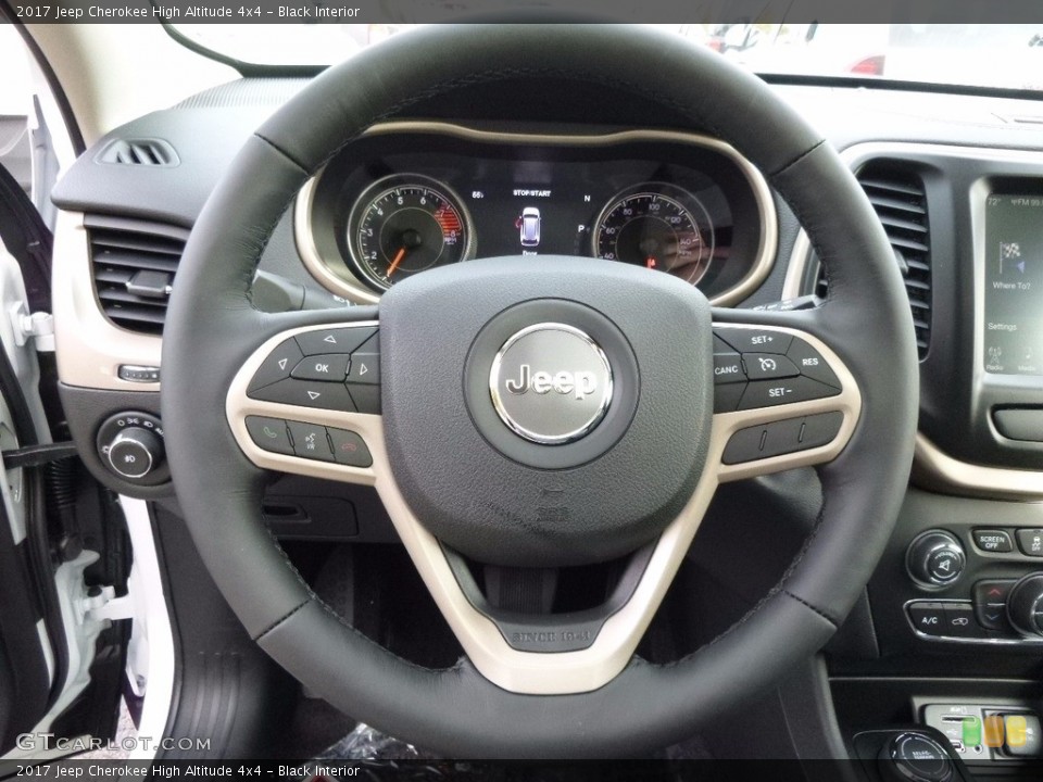 Black Interior Steering Wheel for the 2017 Jeep Cherokee High Altitude 4x4 #116741686