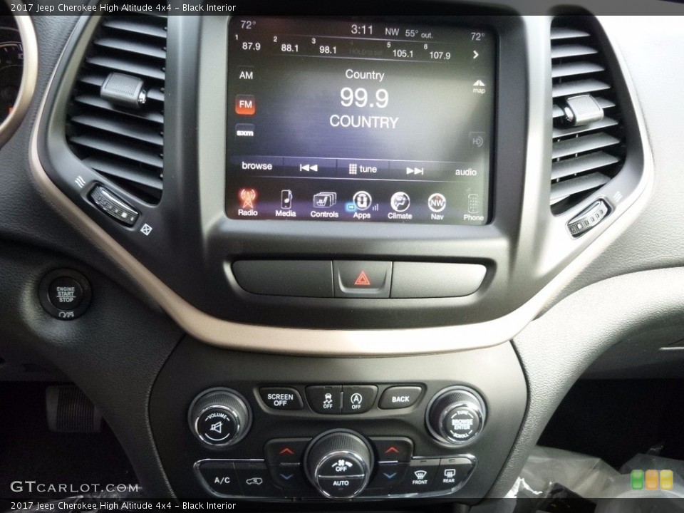 Black Interior Controls for the 2017 Jeep Cherokee High Altitude 4x4 #116741767