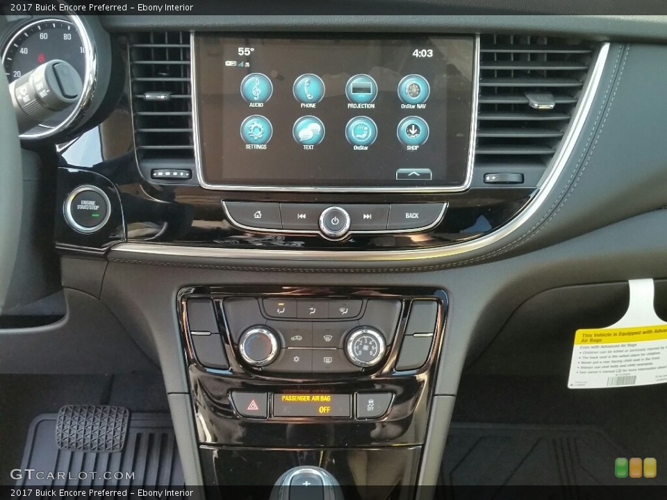Ebony Interior Controls for the 2017 Buick Encore Preferred #116742628