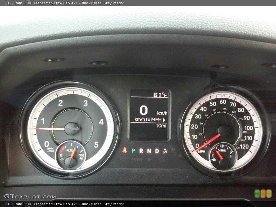 Black/Diesel Gray Interior Gauges for the 2017 Ram 2500 Tradesman Crew Cab 4x4 #116762824