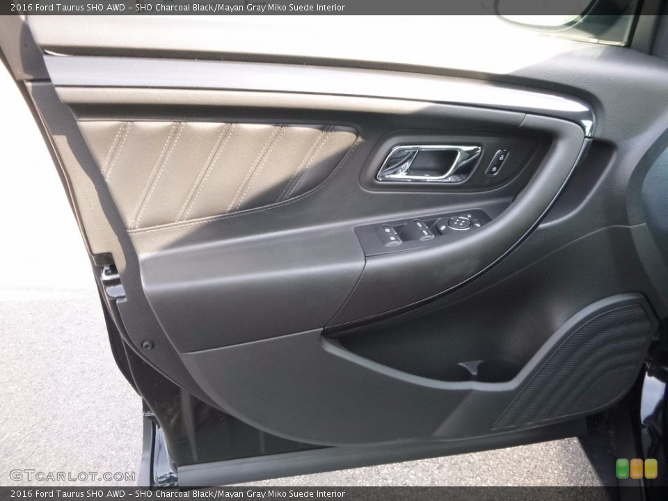 SHO Charcoal Black/Mayan Gray Miko Suede Interior Door Panel for the 2016 Ford Taurus SHO AWD #116766994