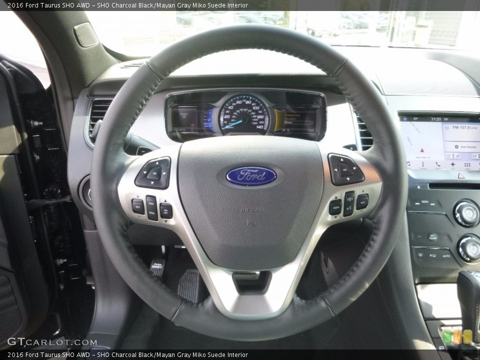 SHO Charcoal Black/Mayan Gray Miko Suede Interior Steering Wheel for the 2016 Ford Taurus SHO AWD #116767033