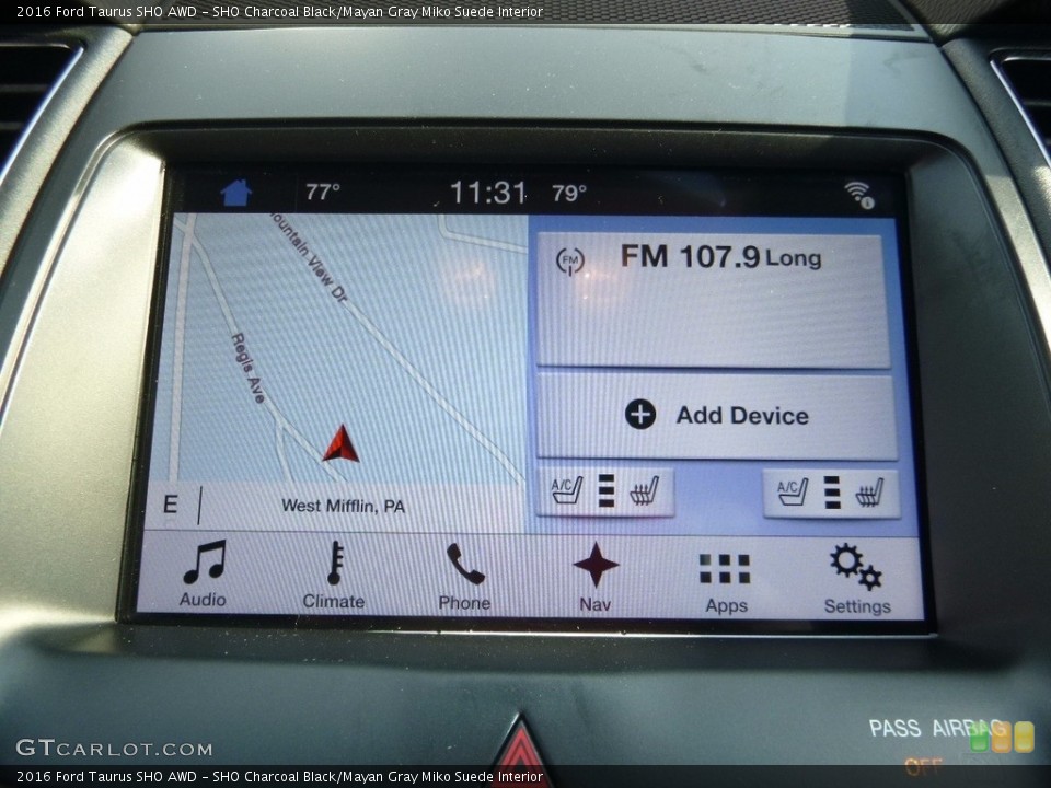 SHO Charcoal Black/Mayan Gray Miko Suede Interior Controls for the 2016 Ford Taurus SHO AWD #116767057