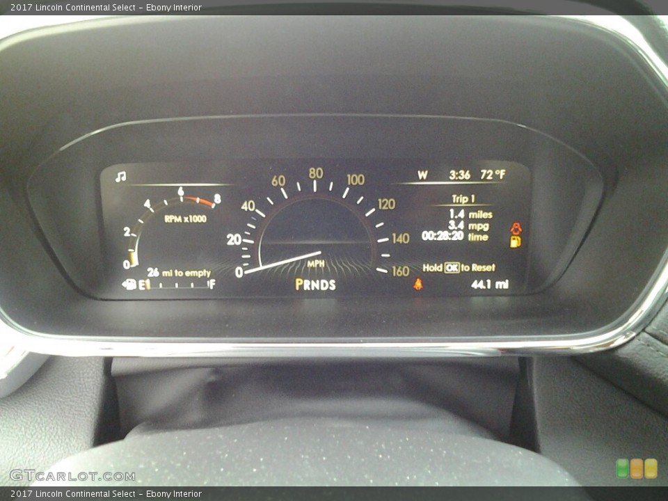 Ebony Interior Gauges for the 2017 Lincoln Continental Select #116783032