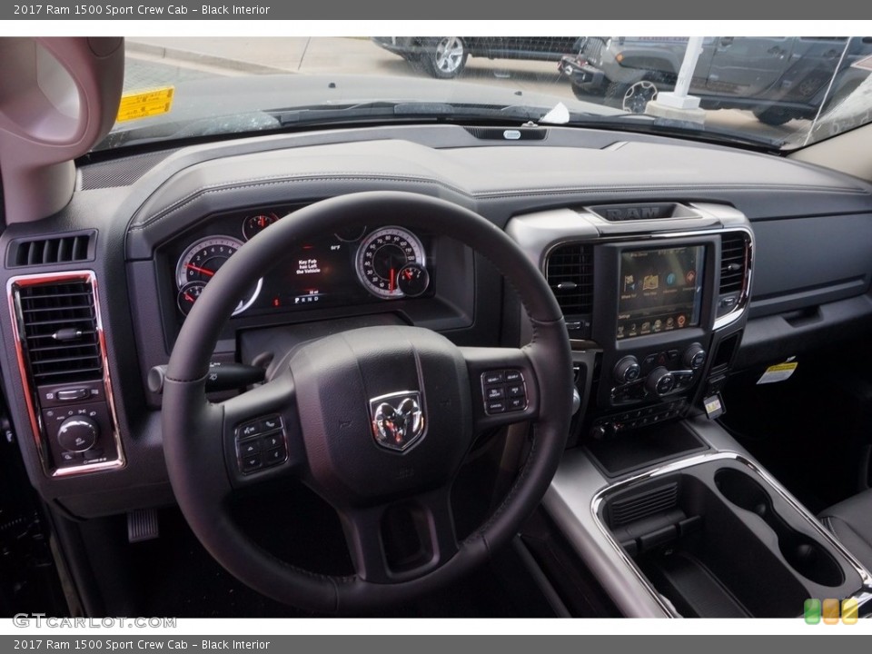 Black Interior Dashboard for the 2017 Ram 1500 Sport Crew Cab #116796063