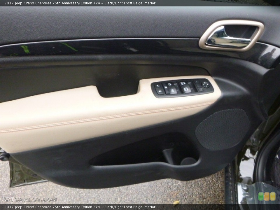 Black/Light Frost Beige Interior Door Panel for the 2017 Jeep Grand Cherokee 75th Annivesary Edition 4x4 #116804370