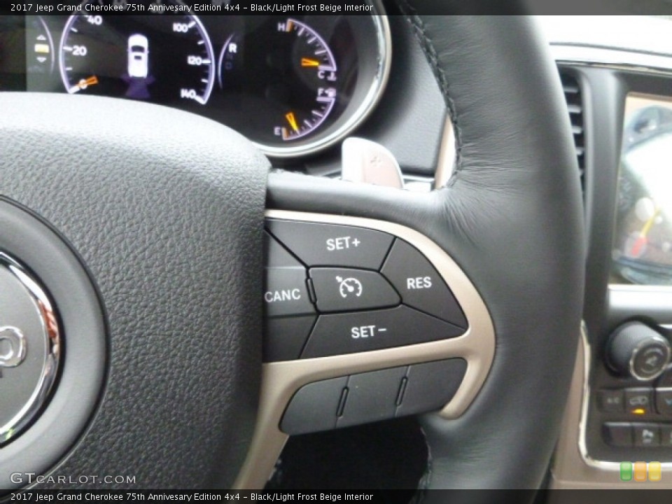 Black/Light Frost Beige Interior Controls for the 2017 Jeep Grand Cherokee 75th Annivesary Edition 4x4 #116804424
