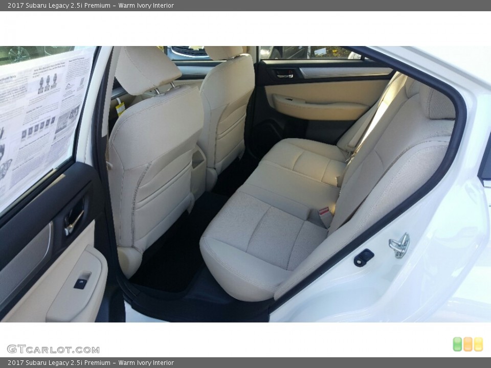 Warm Ivory Interior Rear Seat for the 2017 Subaru Legacy 2.5i Premium #116809458