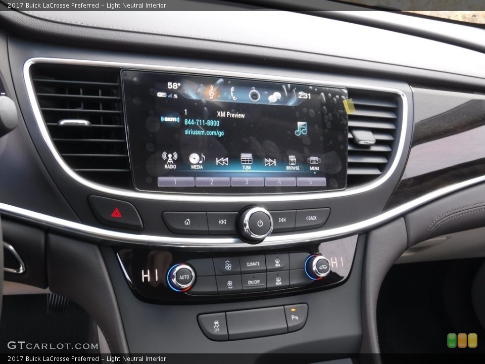 Light Neutral Interior Controls for the 2017 Buick LaCrosse Preferred #116819892