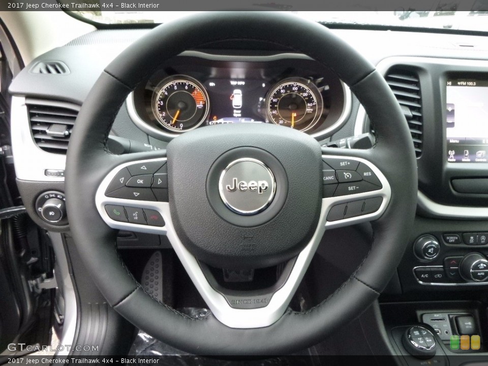 Black Interior Steering Wheel for the 2017 Jeep Cherokee Trailhawk 4x4 #116825391