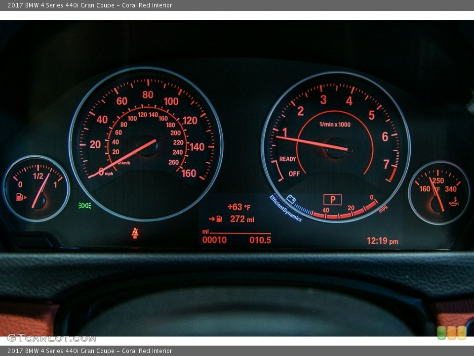 Coral Red Interior Gauges for the 2017 BMW 4 Series 440i Gran Coupe #116830482