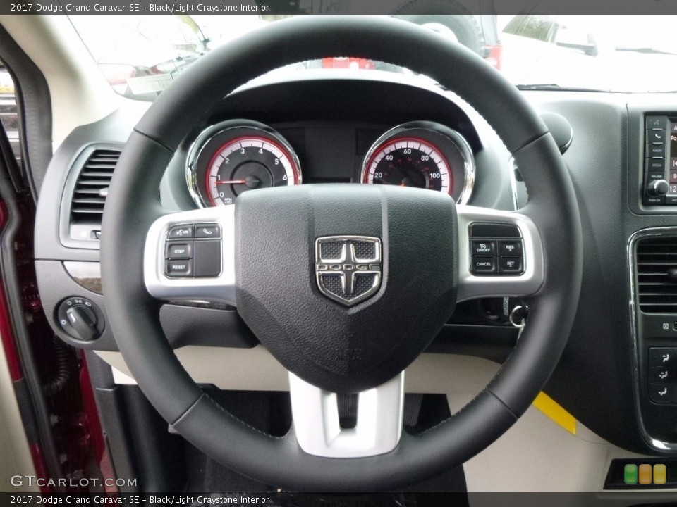 Black/Light Graystone Interior Steering Wheel for the 2017 Dodge Grand Caravan SE #116831085