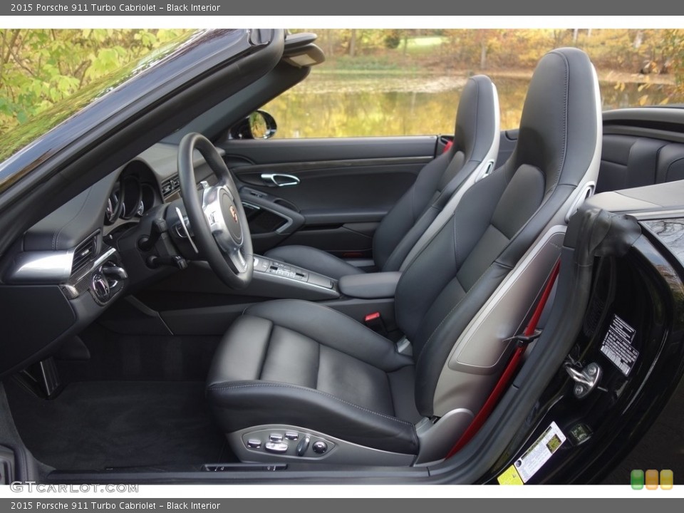 Black Interior Front Seat for the 2015 Porsche 911 Turbo Cabriolet #116831280