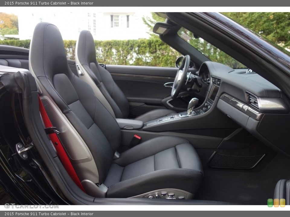 Black Interior Front Seat for the 2015 Porsche 911 Turbo Cabriolet #116831325