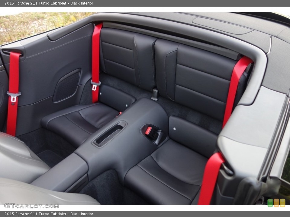 Black Interior Rear Seat for the 2015 Porsche 911 Turbo Cabriolet #116831427