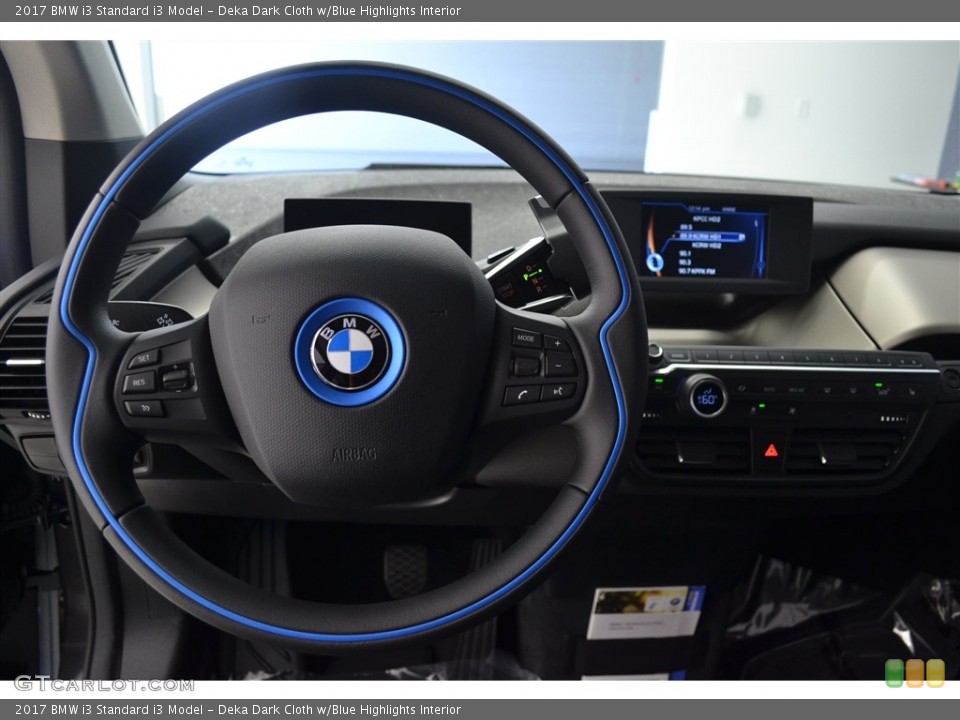 Deka Dark Cloth w/Blue Highlights Interior Steering Wheel for the 2017 BMW i3  #116846144