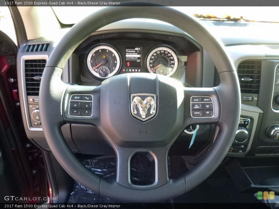 Black/Diesel Gray Interior Steering Wheel for the 2017 Ram 1500 Express Quad Cab 4x4 #116875463