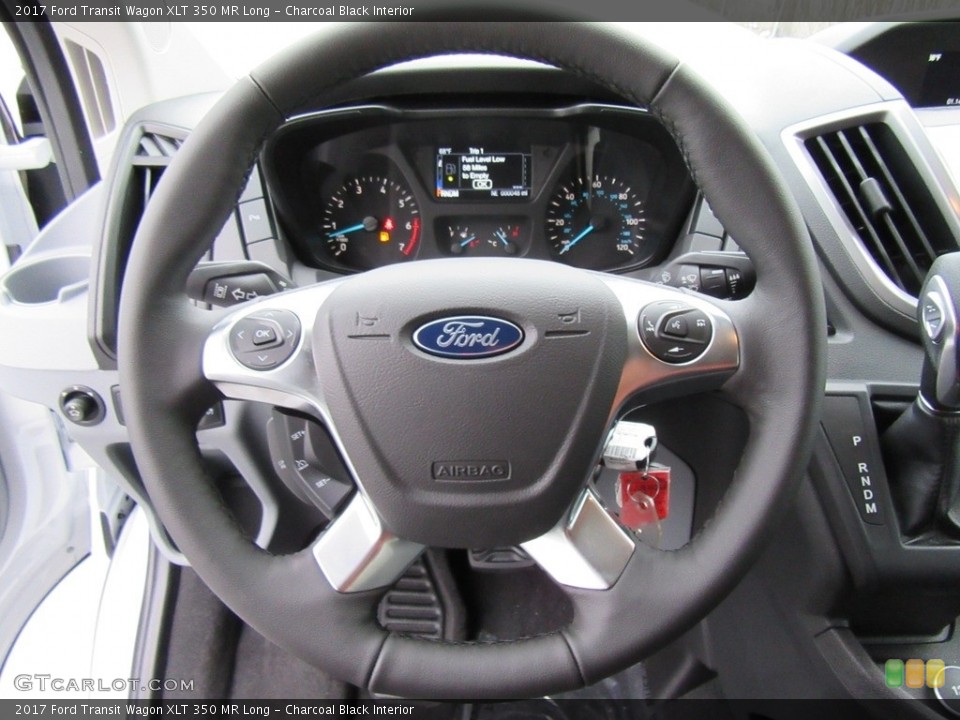 Charcoal Black Interior Steering Wheel for the 2017 Ford Transit Wagon XLT 350 MR Long #116878256