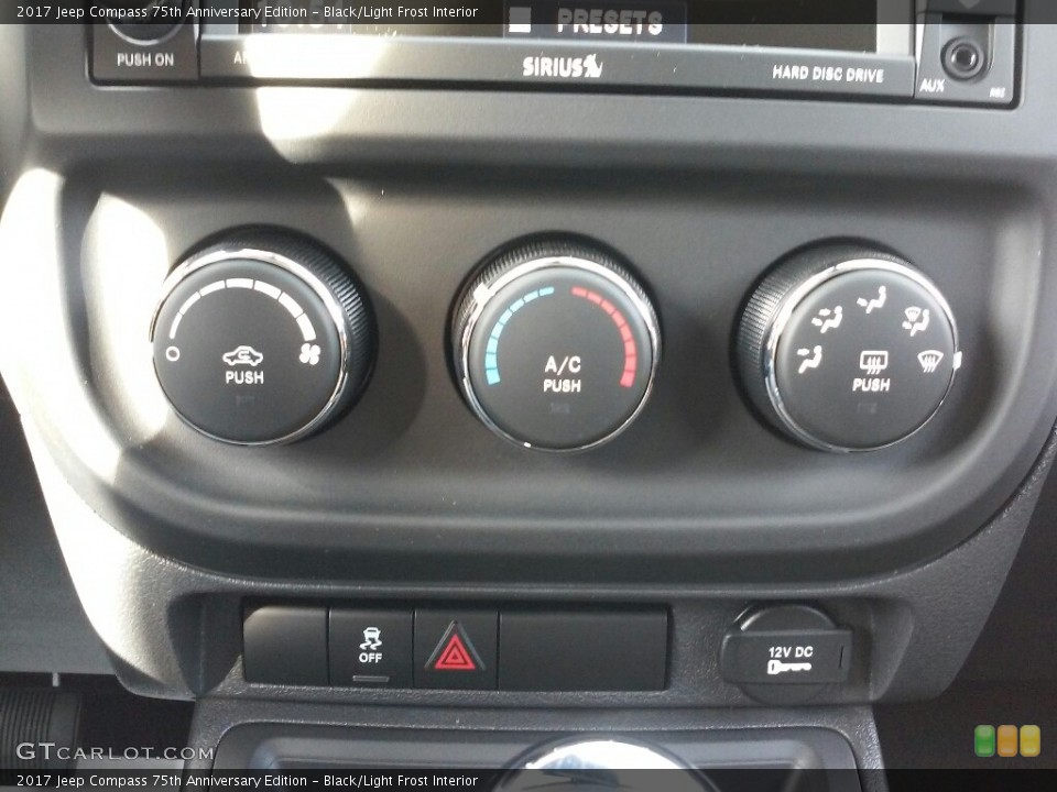 Black/Light Frost Interior Controls for the 2017 Jeep Compass 75th Anniversary Edition #116884553