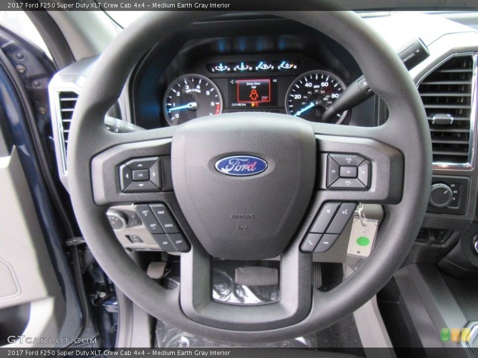 Medium Earth Gray Interior Steering Wheel for the 2017 Ford F250 Super Duty XLT Crew Cab 4x4 #116885930