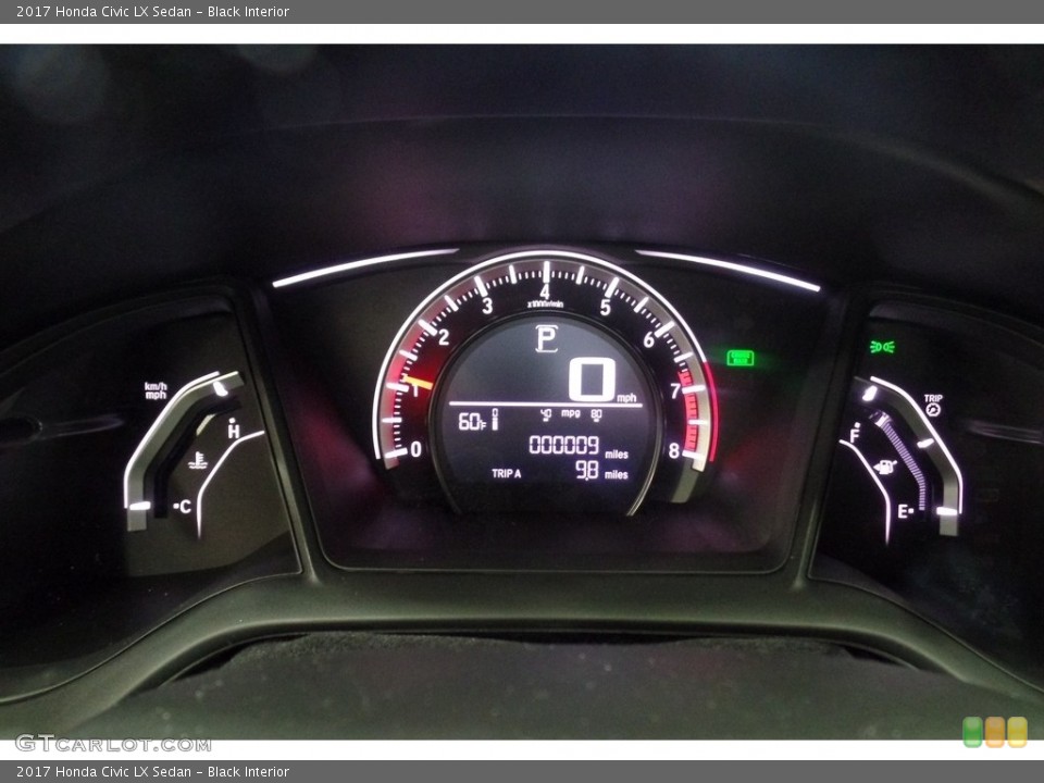 Black Interior Gauges for the 2017 Honda Civic LX Sedan #116886089