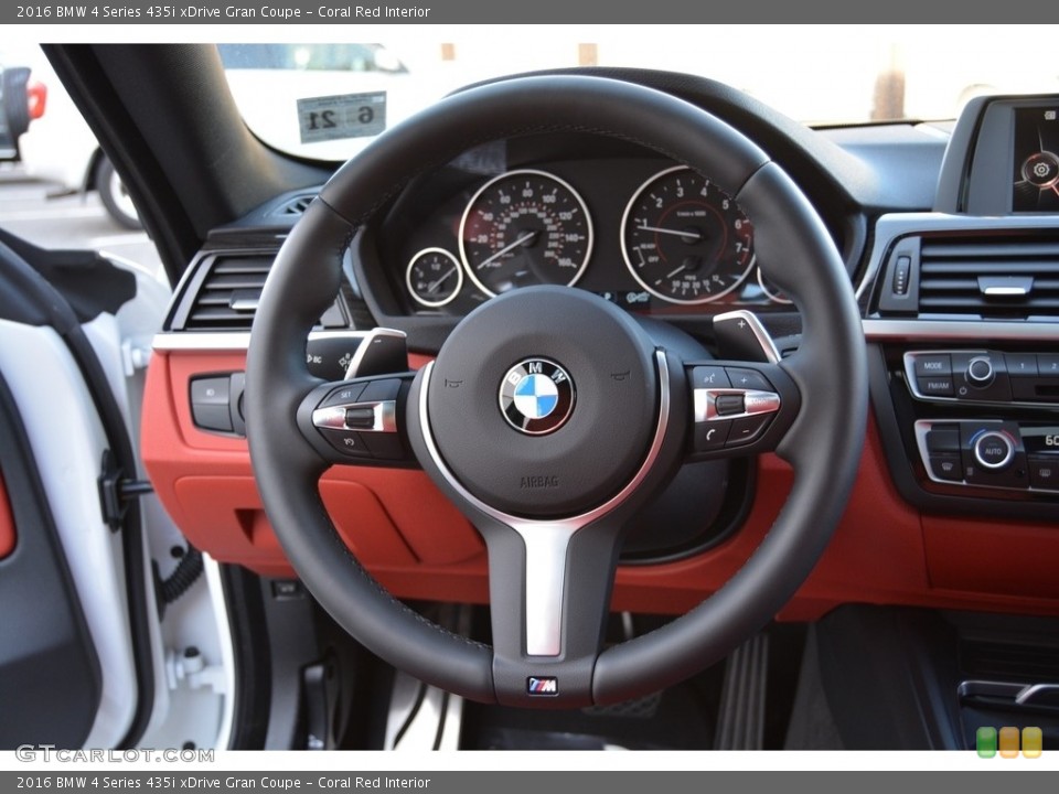 Coral Red Interior Steering Wheel for the 2016 BMW 4 Series 435i xDrive Gran Coupe #116888660