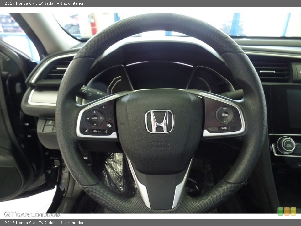 Black Interior Steering Wheel for the 2017 Honda Civic EX Sedan #116891141