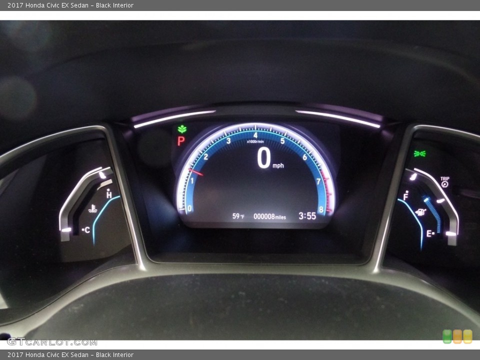 Black Interior Gauges for the 2017 Honda Civic EX Sedan #116891315