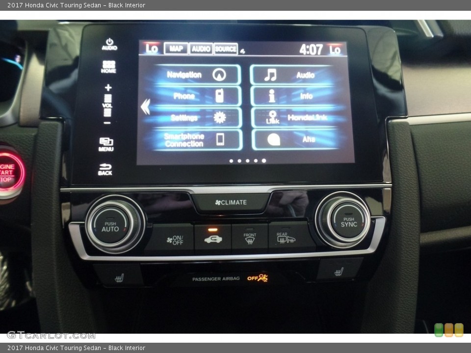 Black Interior Controls for the 2017 Honda Civic Touring Sedan #116892698