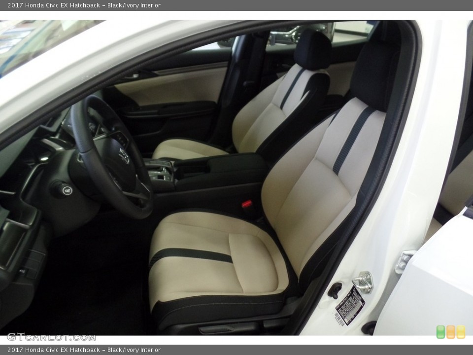Black/Ivory Interior Front Seat for the 2017 Honda Civic EX Hatchback #116895641