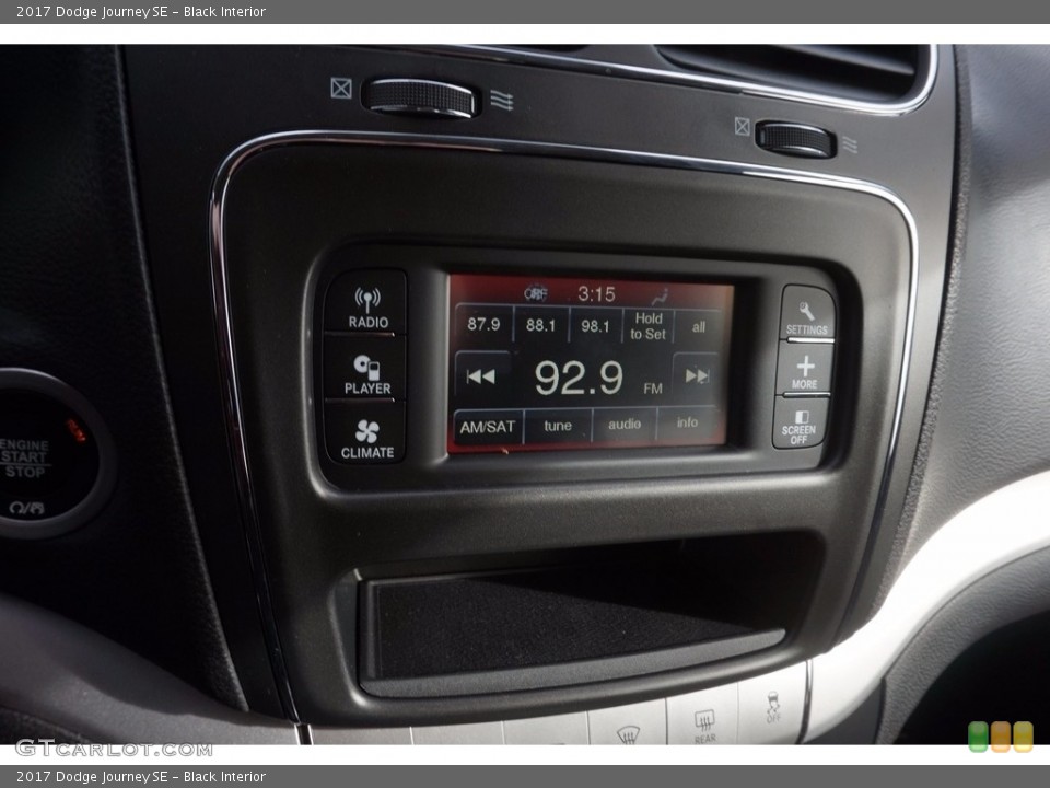 Black Interior Controls for the 2017 Dodge Journey SE #116898152