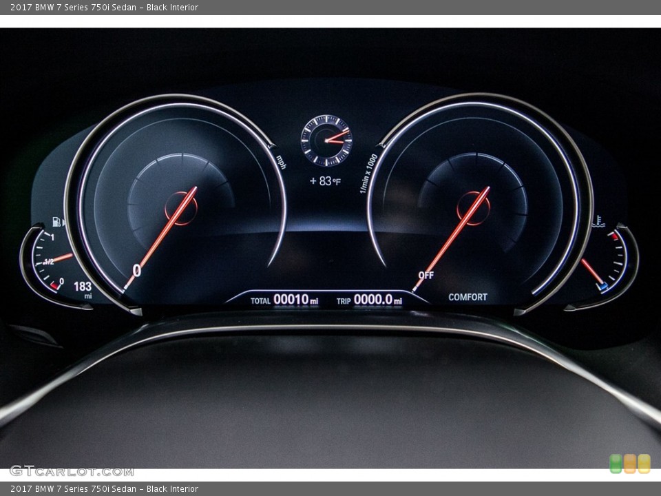 Black Interior Gauges for the 2017 BMW 7 Series 750i Sedan #116901389